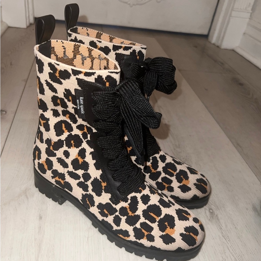 Leopard Print Women's Boots - Picture 2 of 8